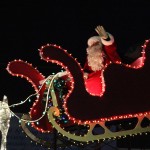 Santa waving to Meridian crowd